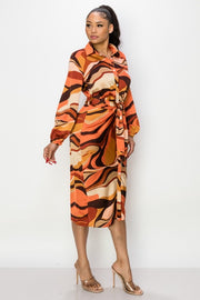 Orange/brown Print Dress