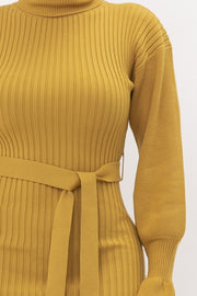 Mustard Turtleneck Dress