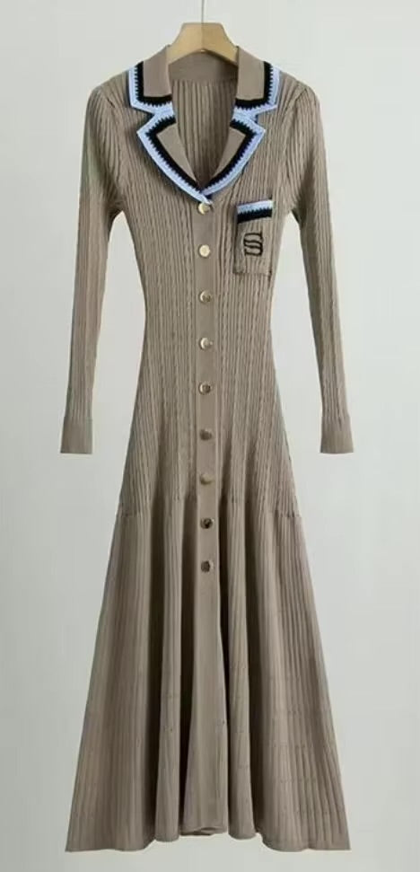 Sophie Knit Dress (Brown)