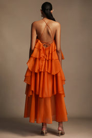 Orange bloom Maxi Dress
