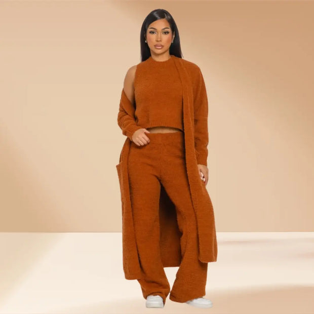 Mocha Cozy Knit Lounge Set