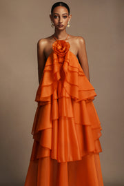 Orange bloom Maxi Dress
