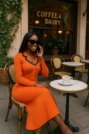 Sophie Knit Dress (Orange)
