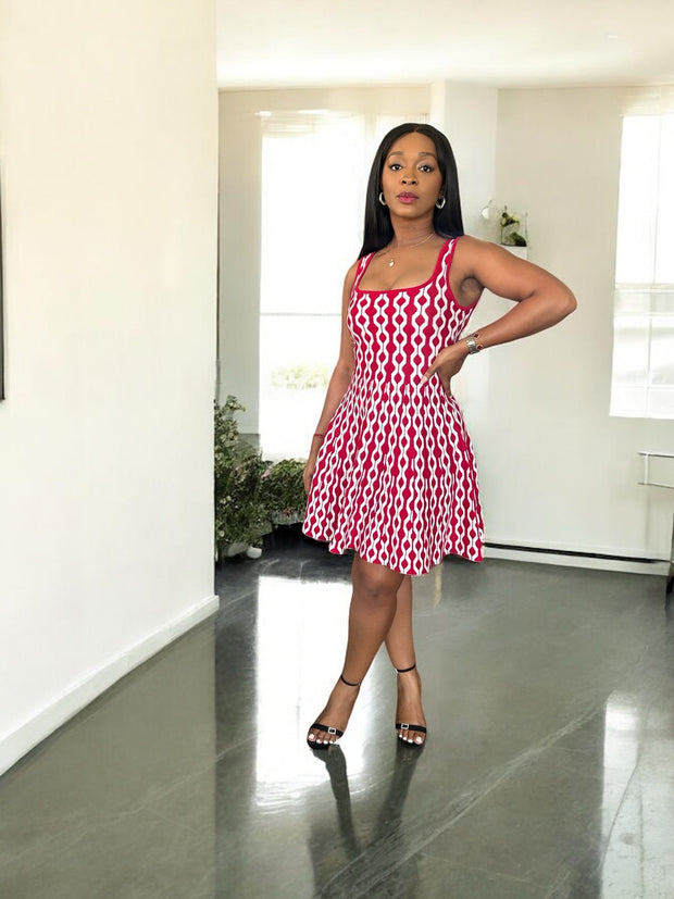 Red Geo Dress