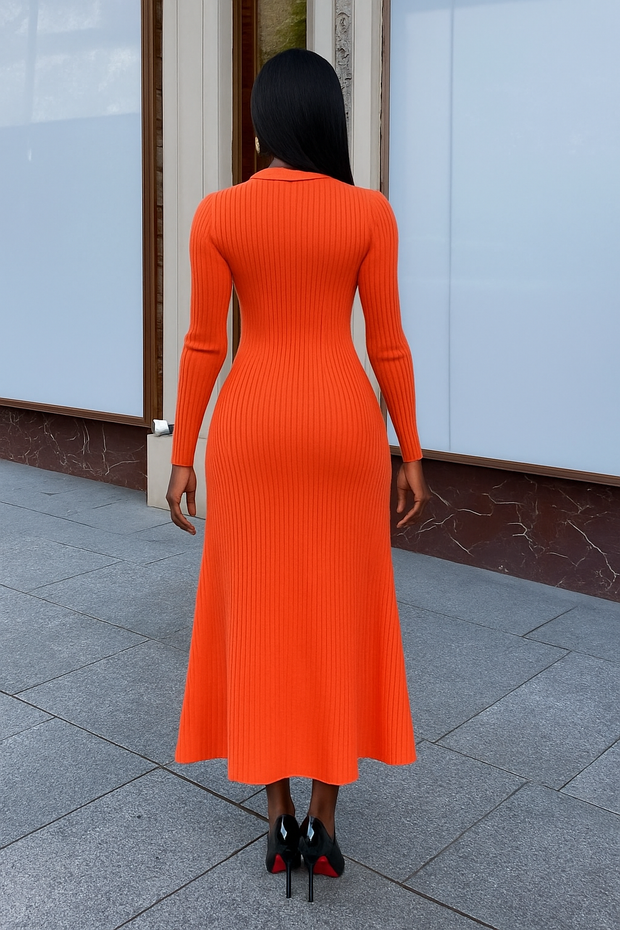 Sophie Knit Dress (Orange)