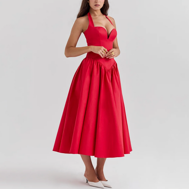 Scarlet Halter Midi Dress