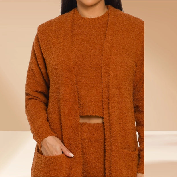 Mocha Cozy Knit Lounge Set