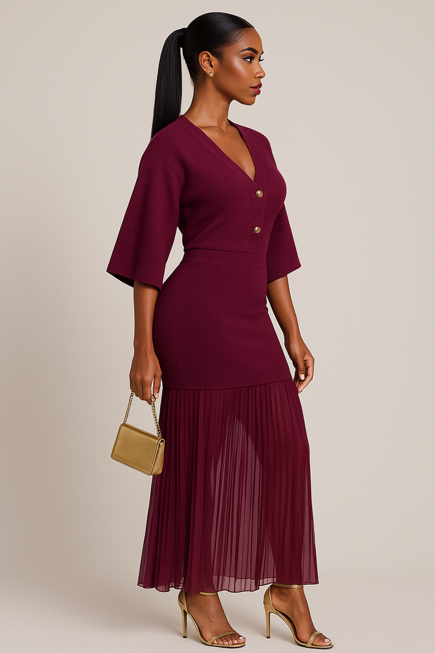 Burgundy Poise Skirt Set