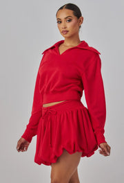 Red Bubble Skirt Set