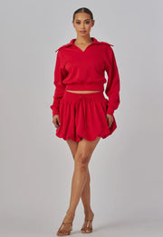 Red Bubble Skirt Set