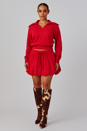 Red Bubble Skirt Set