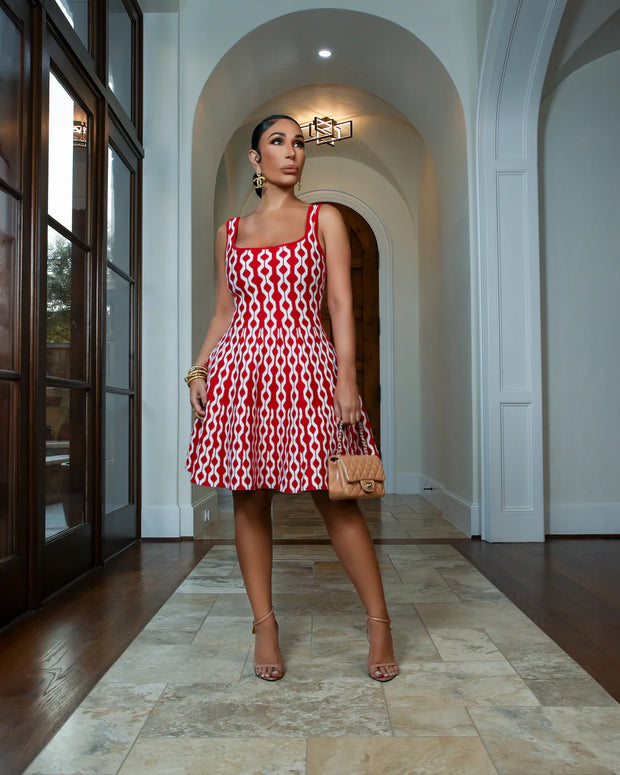 Red Geo Dress