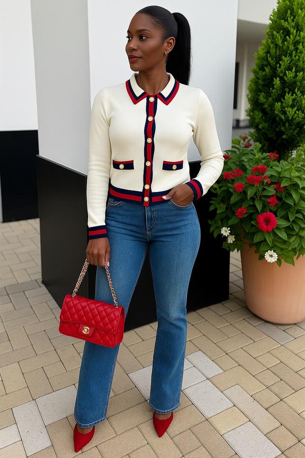 White Luxe Cardigan Set