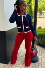 Navy Luxe Cardigan Set