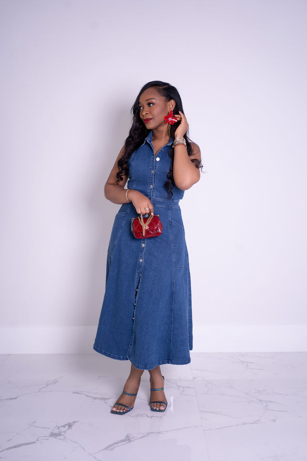 Classic Denim Midi Dress – Charistee