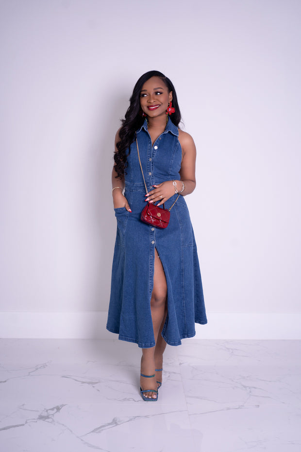 classic denim dress Classic Denim Shirt Dress S / WASHED BLUE
