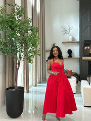 Scarlet Halter Midi Dress