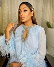 Blue Luxe pleated dress