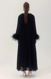 Black Luxe pleated dress