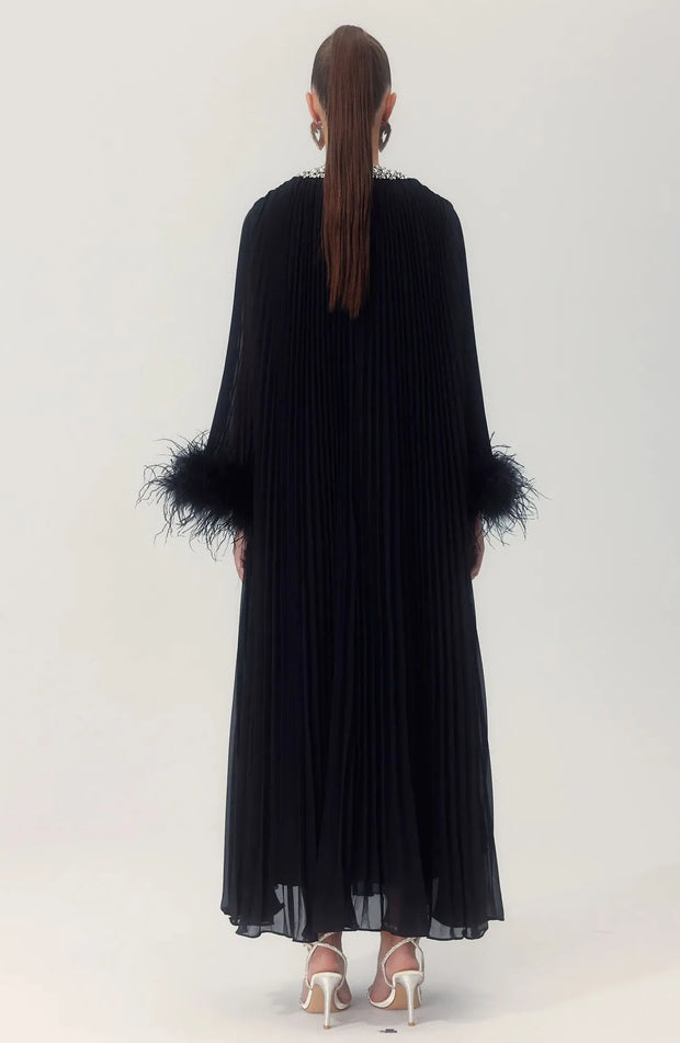 Black Luxe pleated dress