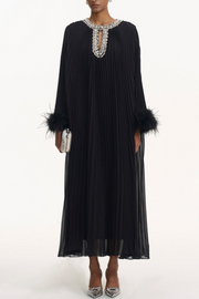 Black Luxe pleated dress