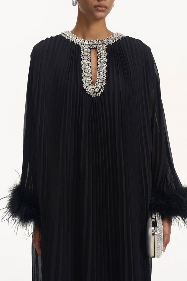 Black Luxe pleated dress