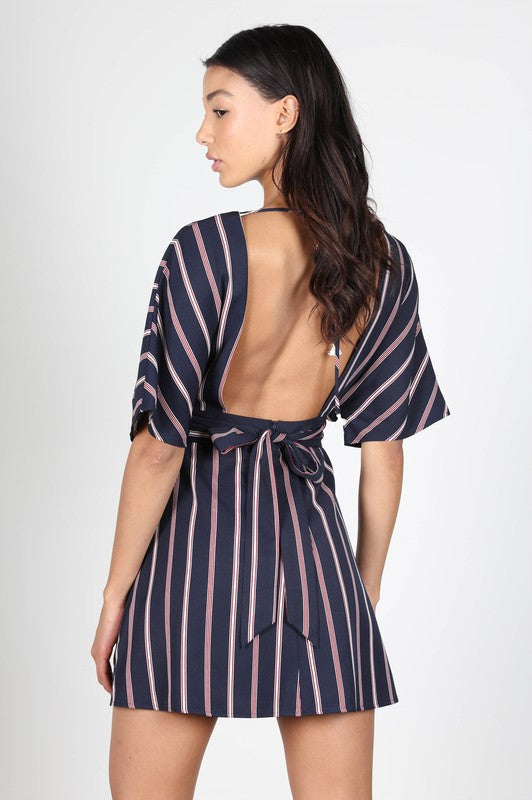 Stripe Plunge Dress