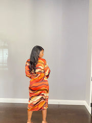 Orange/brown Print Dress