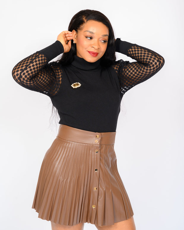 Best Girl Leather skirt- Brown