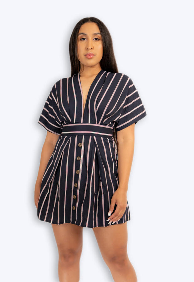 Stripe Plunge Dress